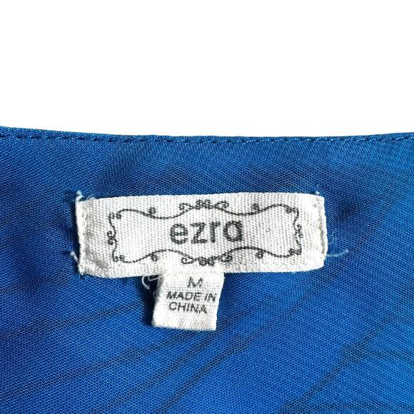 Ezra Womens Halter Neck Mini A Line Dress Blue Sz Medium Y2k Retro Boho Festival - Picture 8 of 10